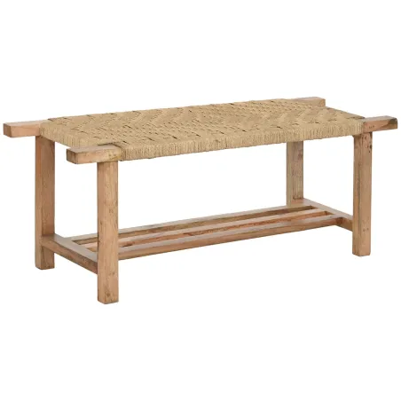 Bench Home ESPRIT Rope Mango wood 127 x 41 x 47 cm